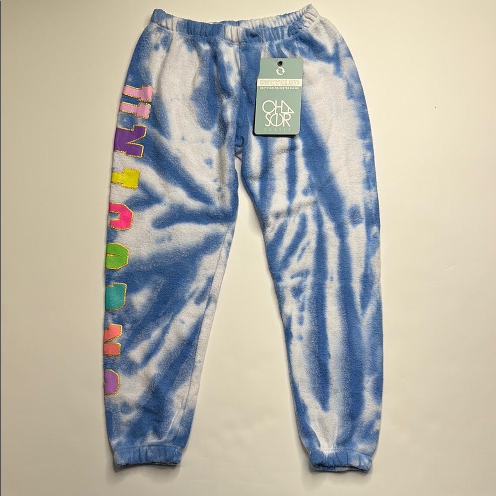 Chaser Blue Tie-Dye Joggers with Elastic Waistband